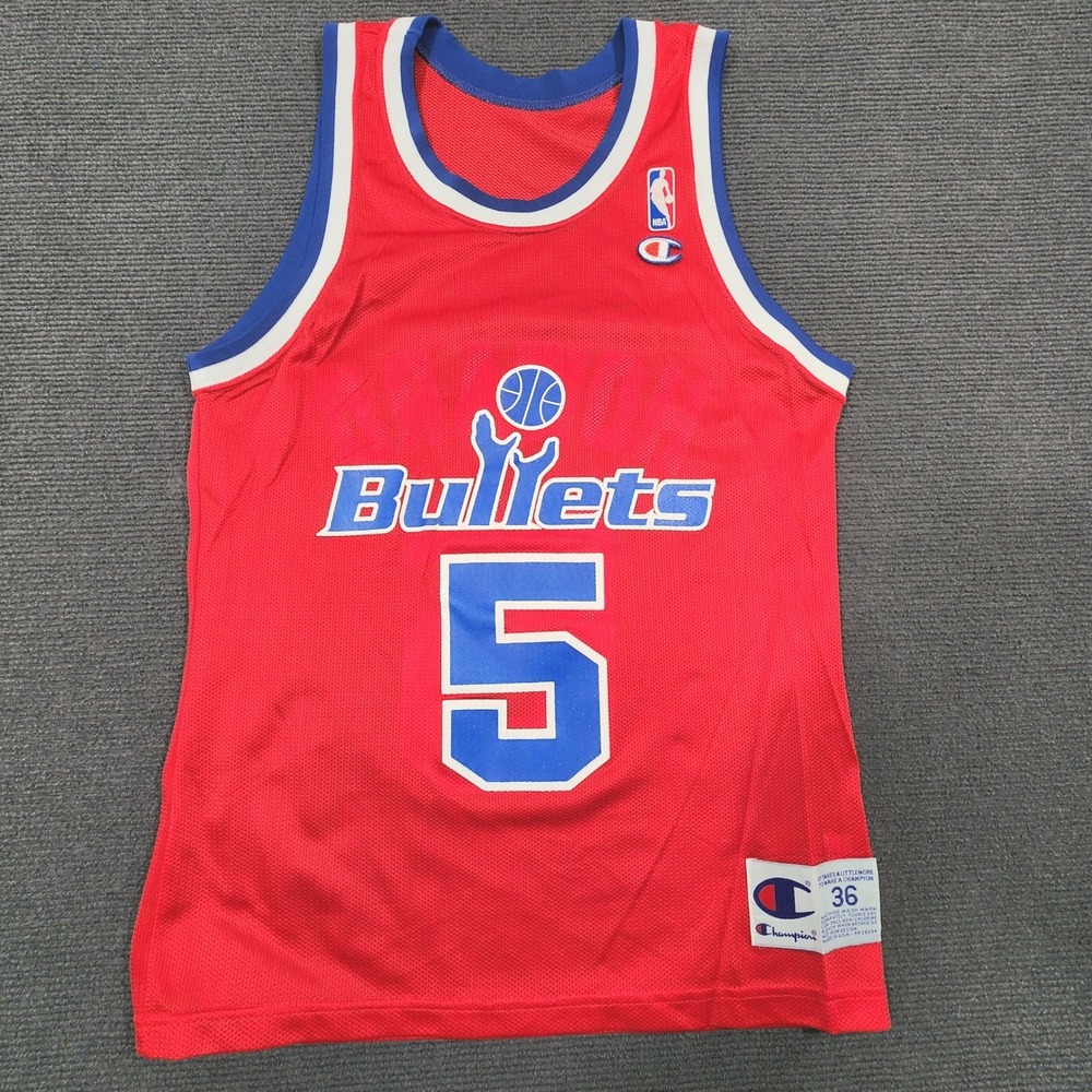 CHAMPION Washington‎ Bullets Juwan Howard #5 Basketball Jersey SZ 36 VTG 90s USA